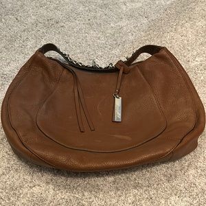 Vince camuto brown leather hobo bag